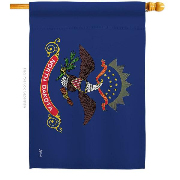 Guarderia 28 x 40 in. North Dakota American State House Flag with Double-Sided Horizontal  Banner Garden GU3902671